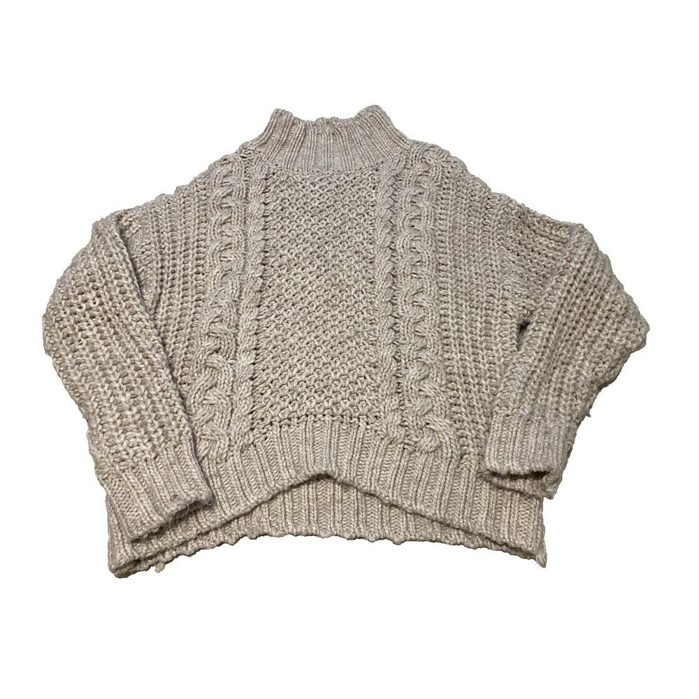 Universal Thread Chunky Cable Knit Sweater Size XS Ivory Y2K Cropped Preppy